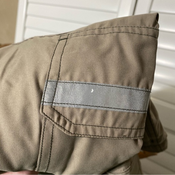 Vintage 2000s Gap Fleece Lined Khaki Cargo Skater Punk Reflective Pants Small 34 - Picture 7 of 10